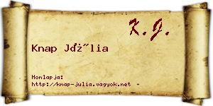 Knap Júlia névjegykártya